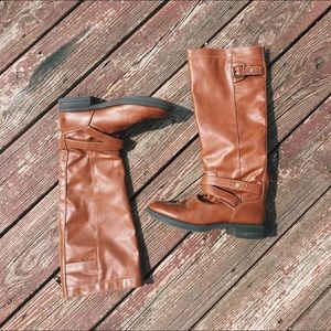 Brown knee high boots